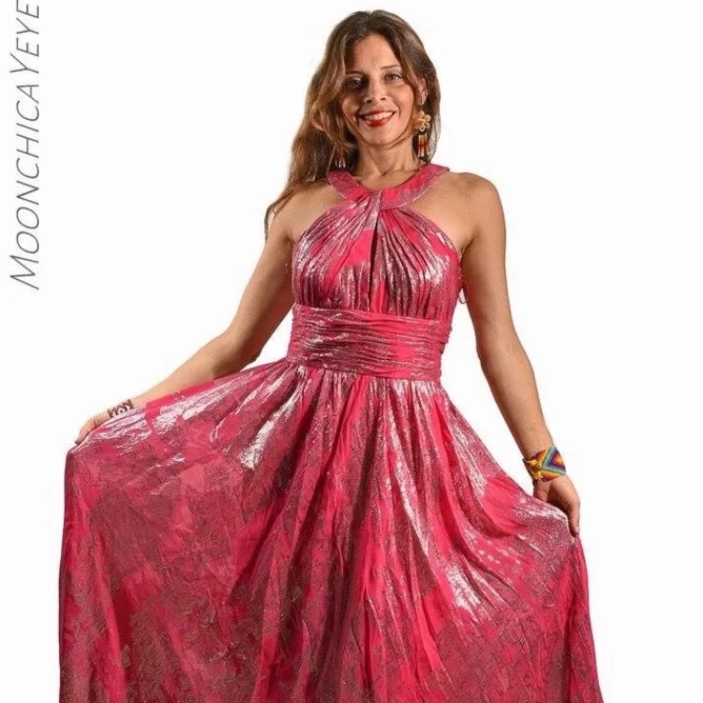 Pink vintage princess dress silver no tag no size